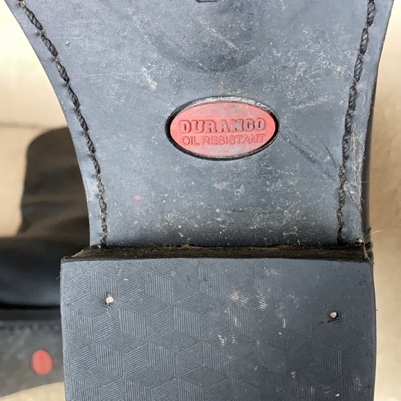 DURANGO Mens Black Oil Resistant Leather Western 11” Boots Size 11EE - Picture 10 of 12